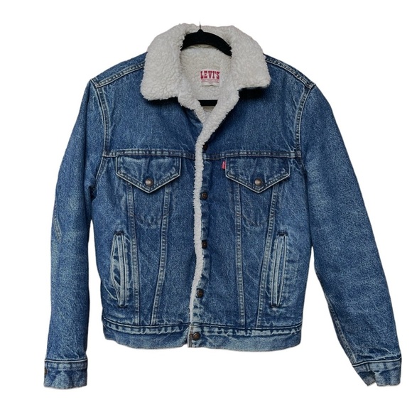 Vintage Levis Denim Jacket Mens Size 38R San Francisco Sherpa USA Trucker 70608 - Picture 1 of 9